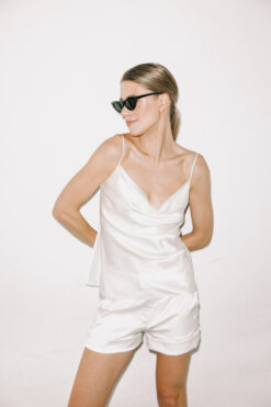 SIlk top with straps & pants